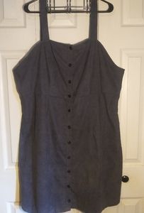 Gray corduroy button down dress 4X